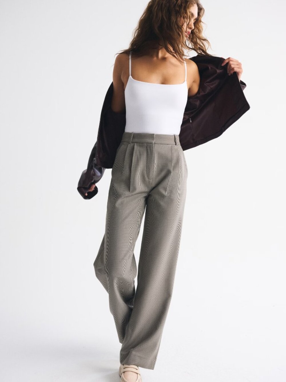 Abercrombie & Fitch Sloane Tailored Pant Herringbone Size 26 Long